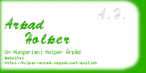 arpad holper business card