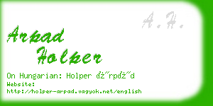 arpad holper business card